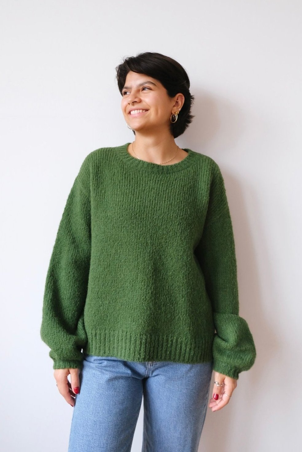 Charlotte | Pull Tricot en Vert Printanier