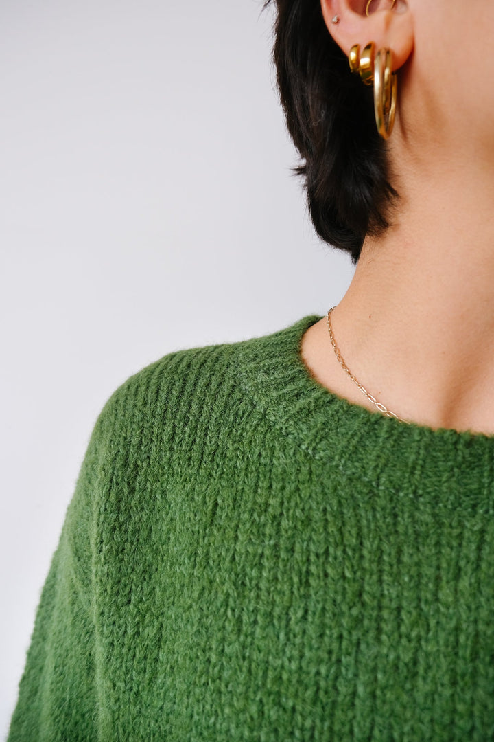 Charlotte | Pull Tricot en Vert Printanier