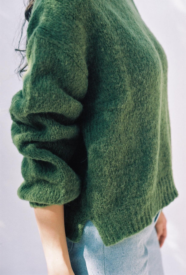 Charlotte | Pull Tricot en Vert Printanier