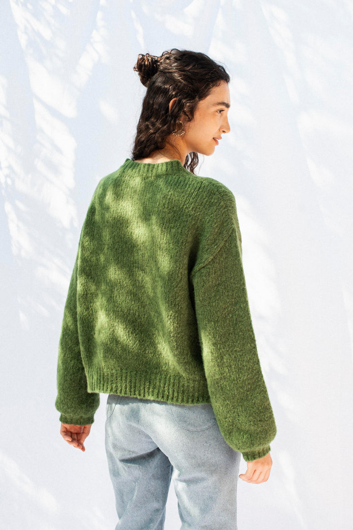 Charlotte | Pull Tricot en Vert Printanier